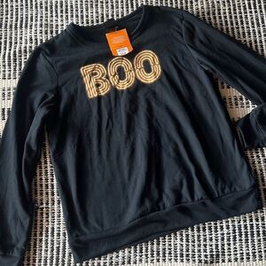 Hey and EEK Size Medium BOO Halloween pullover sweatshirt NWT